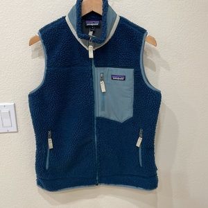 Patagonia Retro-X Lined Blue Fleece Vest—3 Zippered Pockets—Great Condition—M